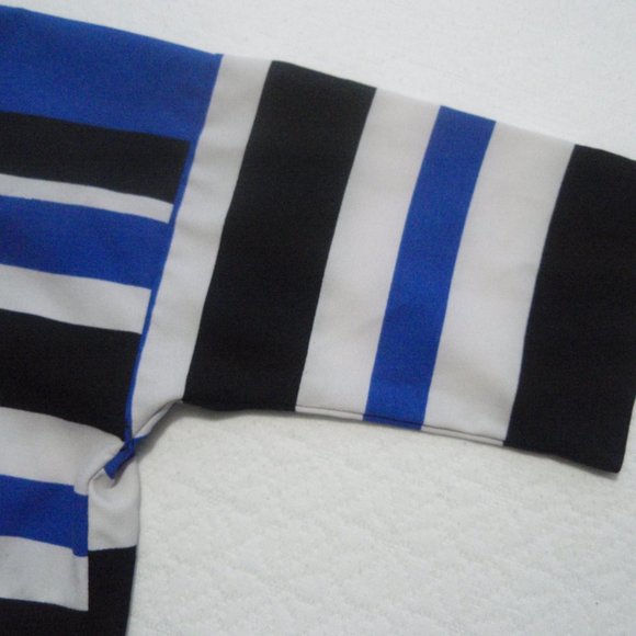 Kardashian Kollection| Blue Striped Popover Blouse - Picture 4 of 6